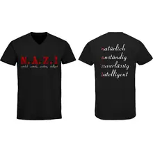 Herren V-Ausschnitt T-Shirt - Nazi, natürlich anständig - gewählte Variante
