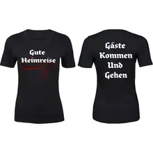 Damen Premium T-Shirt - Gute Heimreise Vorder- und Rückseite