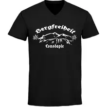 Herren V-Ausschnitt T-Shirt - Consdaple, Bergfreiheit Vorderseite