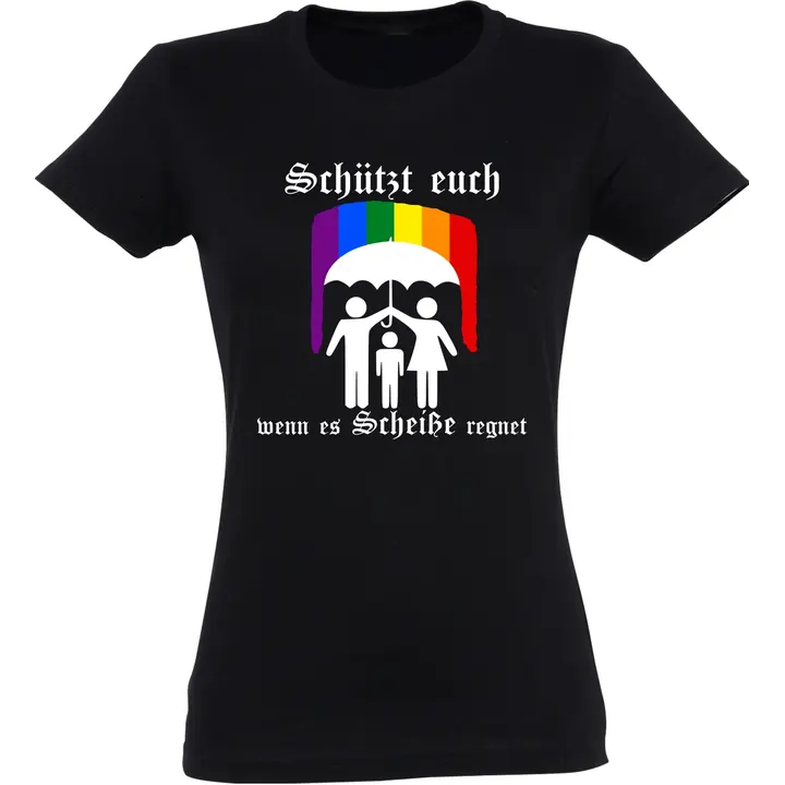 Damen T-Shirt - Schützt euch wenn es Scheiße regnet