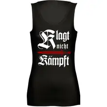 Damen Standard Top - Klagt nicht kämpft, Schwert Vorderseite