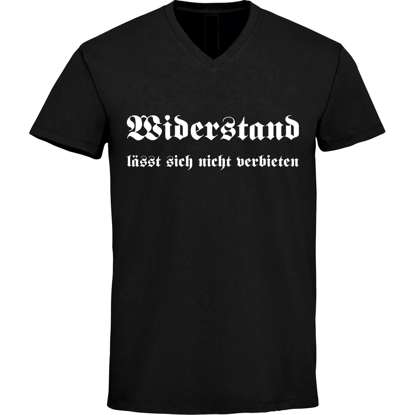 Herren V-Ausschnitt T-Shirt - Widerstand lässt sich nicht verbieten
