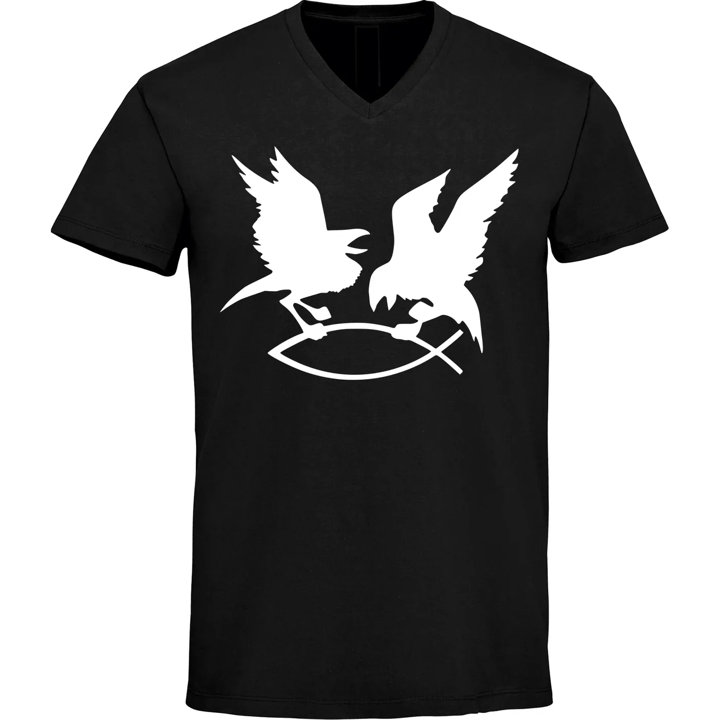 Herren V-Ausschnitt T-Shirt - Hugin Munin