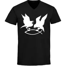 Herren V-Ausschnitt T-Shirt - Hugin Munin - gewählte Variante
