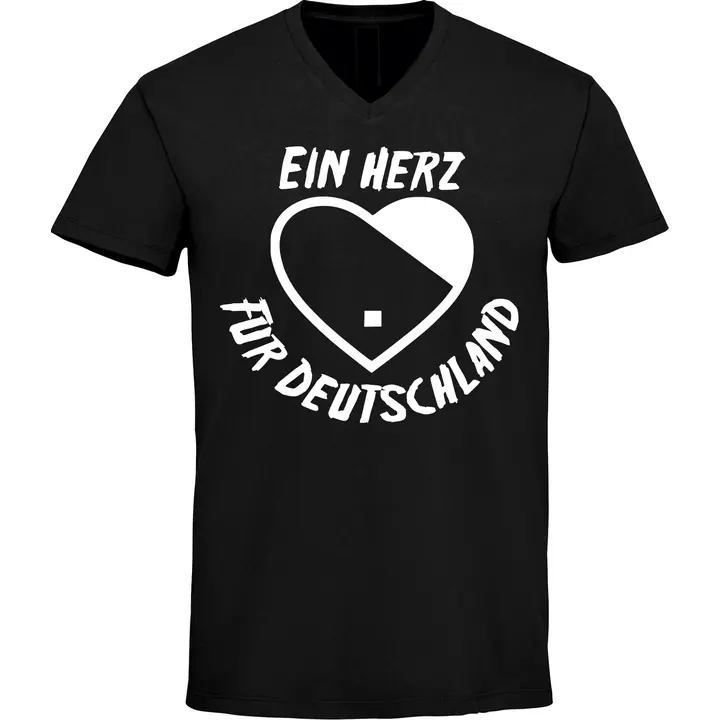 Herren V-Ausschnitt T-Shirt - Ein Herz für Deutschland