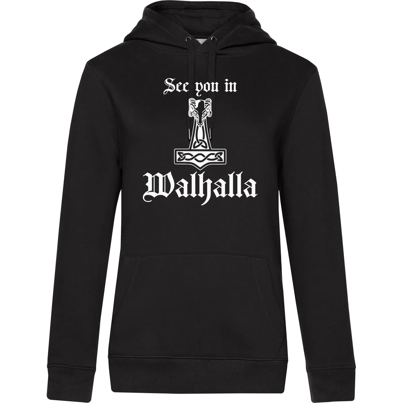 Damen Kapuzenpullover - See you in Walhalla Thorhammer