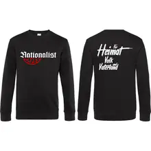 Herren Pullover - Nationalist für Heimat, Volk und Vaterland Vorder- und Rückseite