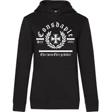 Damen Kapuzenpullover - Consdaple, Ehre wem Ehre gebührt Vorderseite