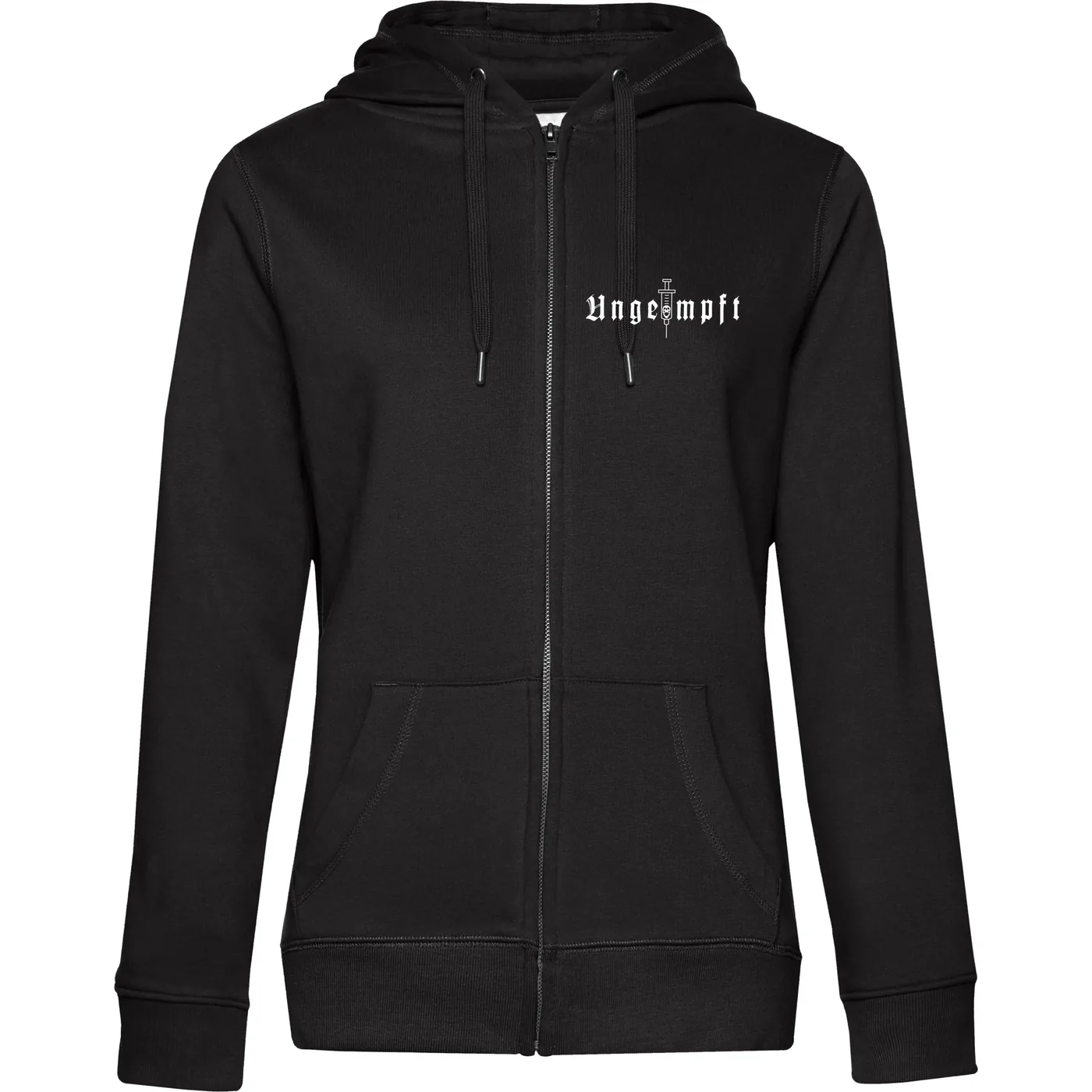 Damen Kapuzenjacke - Ungeimpft, Einfarbig