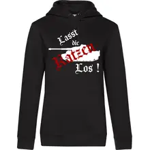 Damen Kapuzenpullover - Lasst die Katzen los Vorderseite