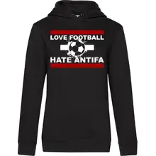 Damen Kapuzenpullover - Love Football hate Antifa Vorderseite