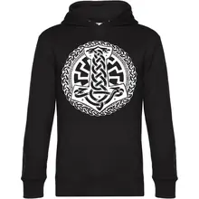 Herren Kapuzenpullover - Schwarze Sonne, Thorhammer Vorderseite