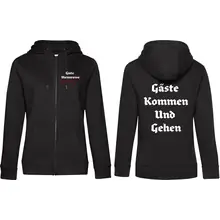 Damen Kapuzenjacke - Gute Heimreise Vorder- und Rückseite