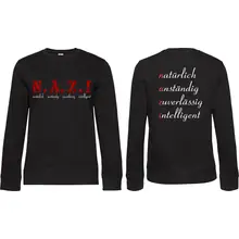 Damen Pullover - Nazi, natürlich anständig Vorder- und Rückseite