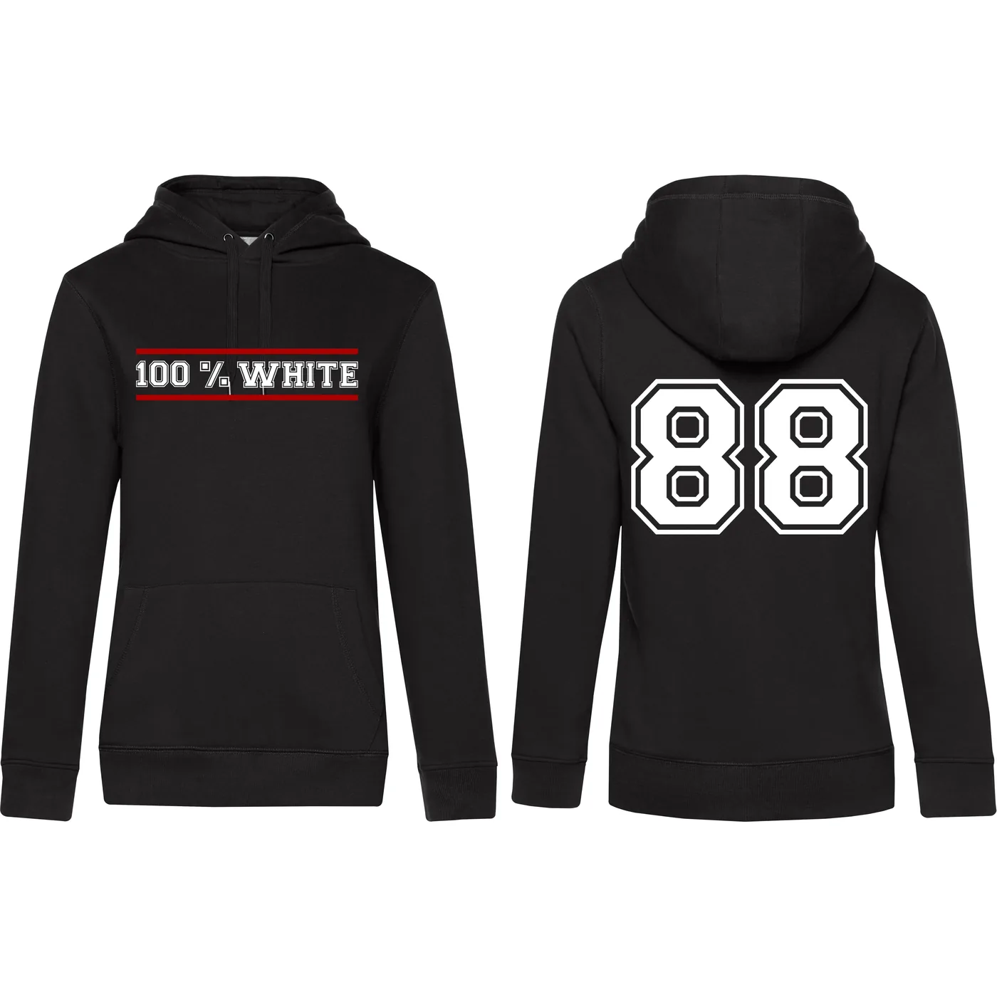 Damen Kapuzenpullover - 100% White