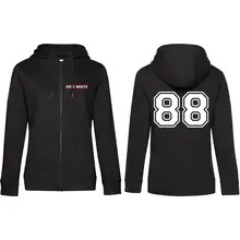 Damen Kapuzenjacke - 100% White Vorder- und Rückseite