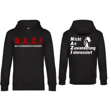 Herren Kapuzenpullover - Nicht an Zuwanderung interessiert, Fahne - gewählte Variante