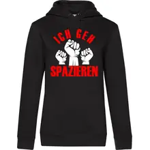 Damen Kapuzenpullover - Ich geh Spazieren Vorderseite