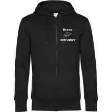 Herren Kapuzenjacke - Braun und lecker Vorderseite