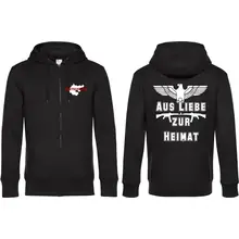 Herren Kapuzenjacke - Aus liebe zur Heimat Vorder- und Rückseite