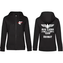 Damen Kapuzenjacke - Aus liebe zur Heimat Vorder- und Rückseite