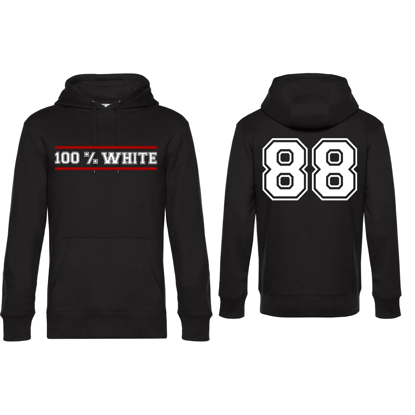 Herren Kapuzenpullover - 100% White