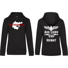 Damen Kapuzenpullover - Aus liebe zur Heimat Vorder- und Rückseite