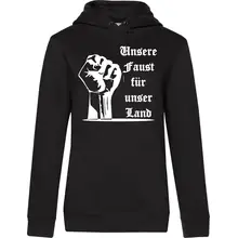 Damen Kapuzenpullover - Unsere Faust für unser Land Vorderseite