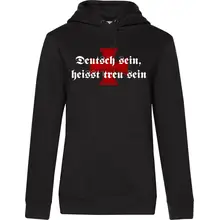Damen Kapuzenpullover - Deutsch sein, heißt treu sein Vorderseite