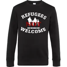 Herren Pullover - Refugees not welcome Vorderseite
