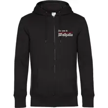 Herren Kapuzenjacke - See you in Walhalla, Strich Vorderseite