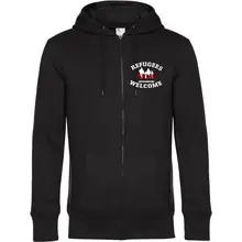 Herren Kapuzenjacke - Refugees not welcome Vorderseite