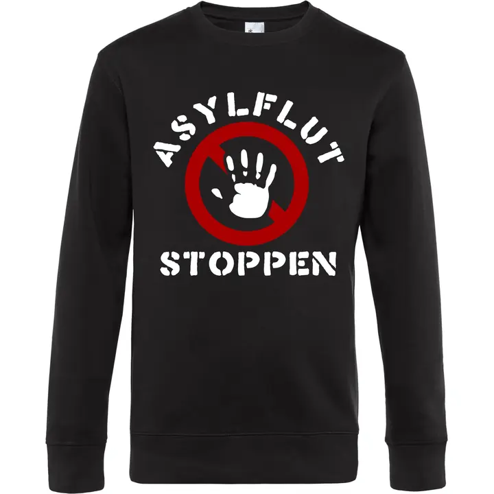 Herren Pullover - Asylflut stoppen