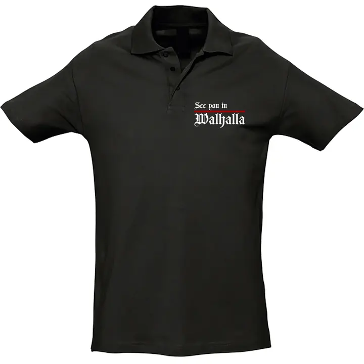 Herren Standard Poloshirt - See you in Walhalla, Strich