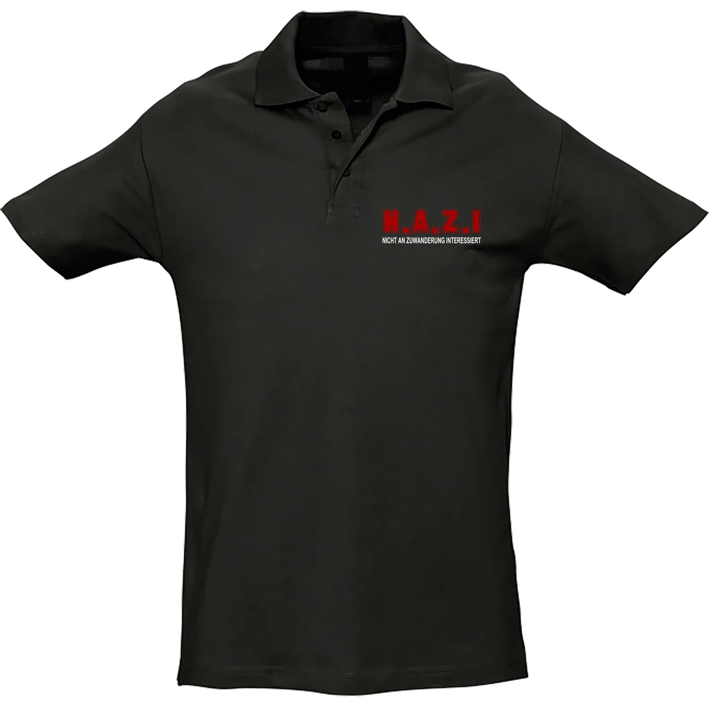 Herren Standard Poloshirt - Nicht an Zuwanderung interessiert, Fahne