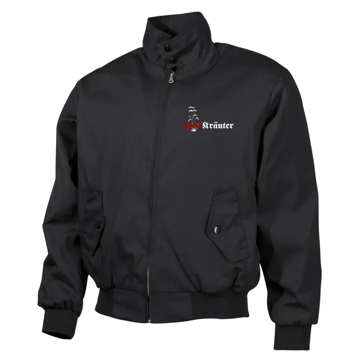 Bestickte Harrington Jacke, Schwarz - Heil Kräuter