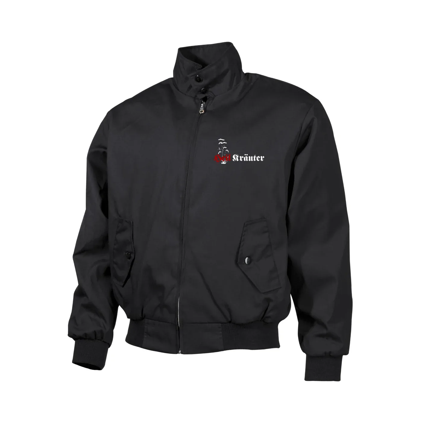 Bestickte Harrington Jacke, Schwarz - Heil Kräuter
