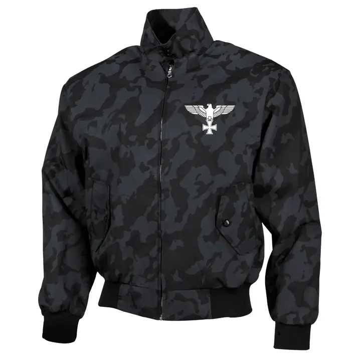 Bestickte Harrington Jacke, Camo - Adler, Kreuz