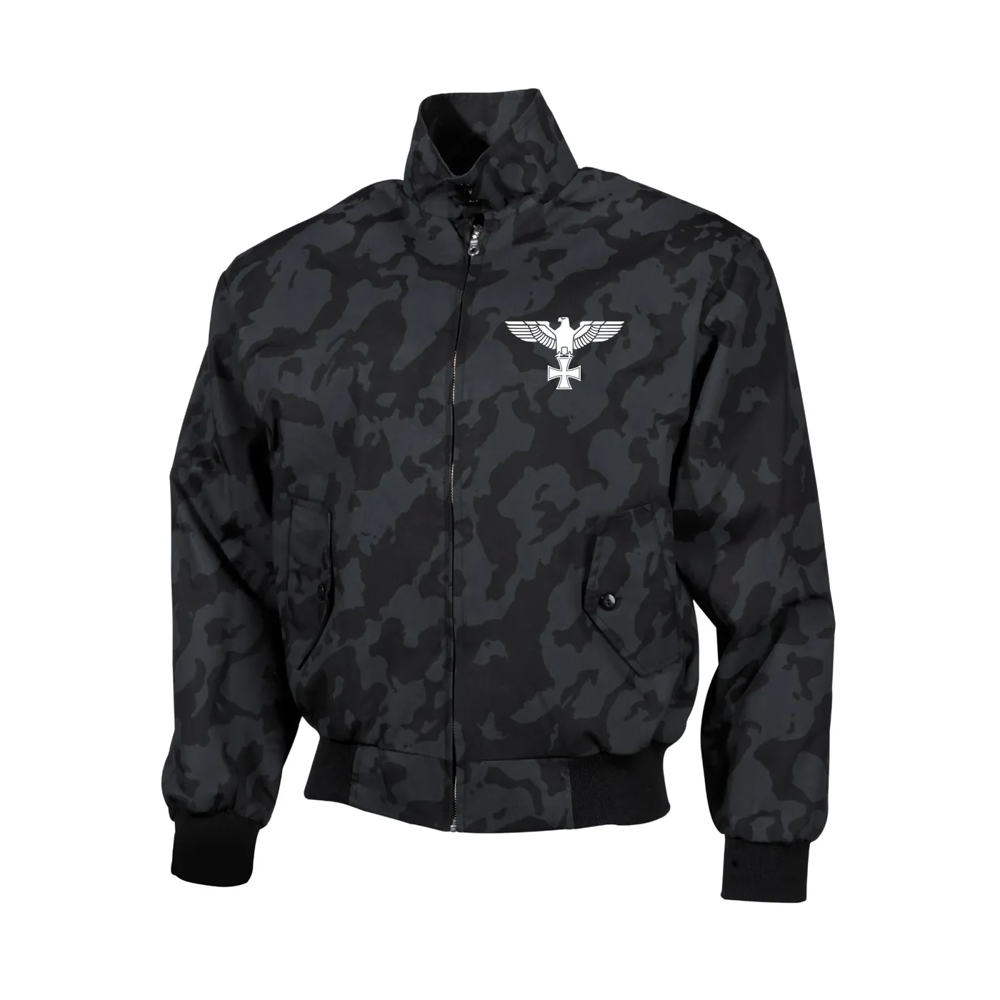 Bestickte Harrington Jacke, Camo - Adler, Kreuz