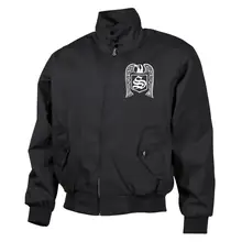 Bestickte Harrington Jacke, Schwarz - Skrewdriver, Adler - gewählte Variante