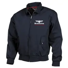 Bestickte Harrington Jacke, Blau - Revolution Deutschland - gewählte Variante