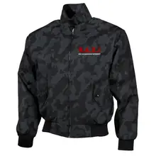 Bestickte Harrington Jacke, Camo - Nicht an Zuwanderung interessiert, Fahne - gewählte Variante