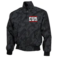 Bestickte Harrington Jacke, Camo - FCK NWO - gewählte Variante