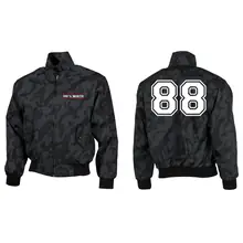 Bestickte Harrington Jacke, Camo - 100% White Vorder- und Rückseite