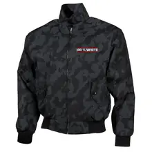 Bestickte Harrington Jacke, Camo - 100% White - gewählte Variante