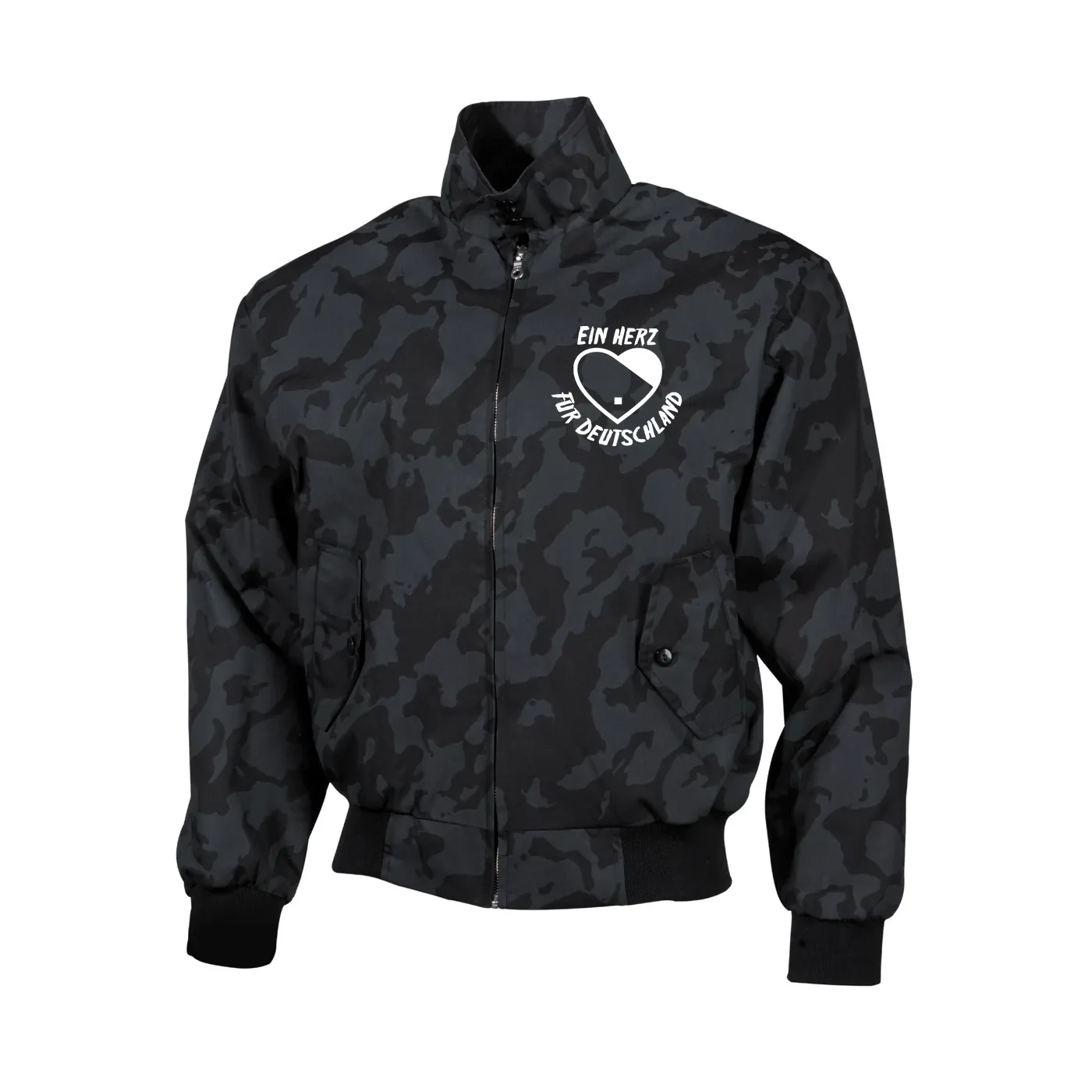 Bestickte Harrington Jacke, Camo - Ein Herz für Deutschland