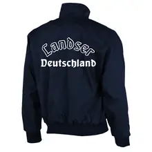 Bestickte Harrington Jacke, Blau - Landser Deutschland Rückseite