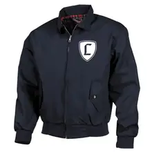 Bestickte Harrington Jacke, Blau - Landser Deutschland Vorderseite