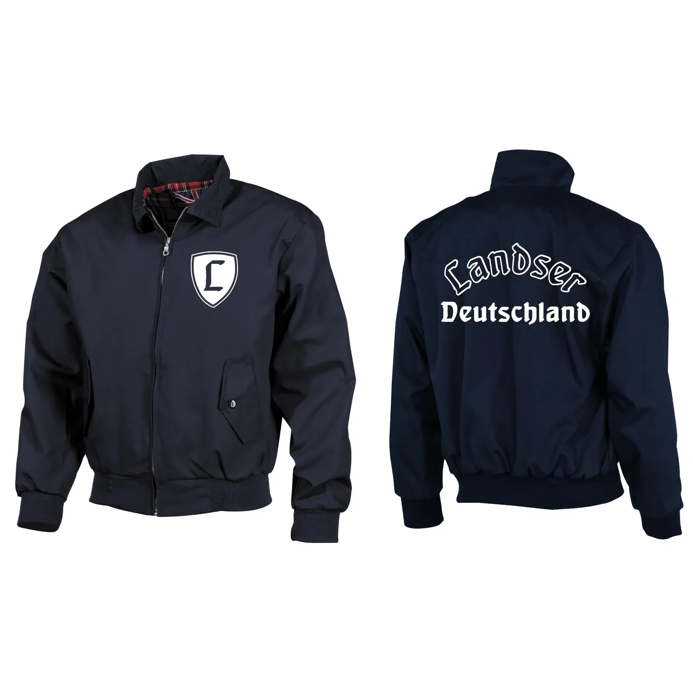 Bestickte Harrington Jacke, Blau - Landser Deutschland
