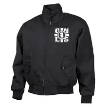 Bestickte Harrington Jacke, Schwarz - GNLS, Kreuz Vorderseite